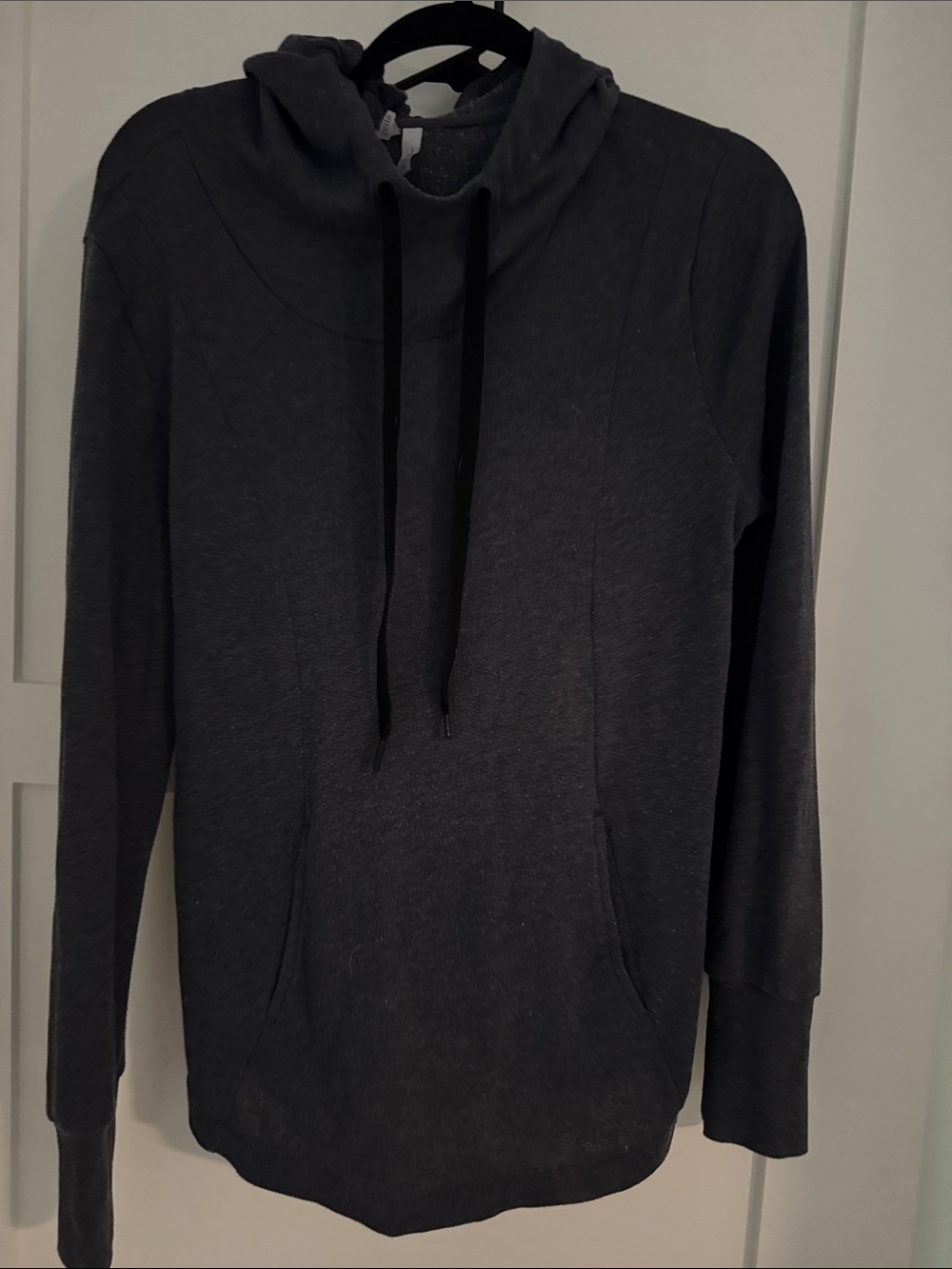 Zella Dark Charcoal Hooded Crewneck Sweater